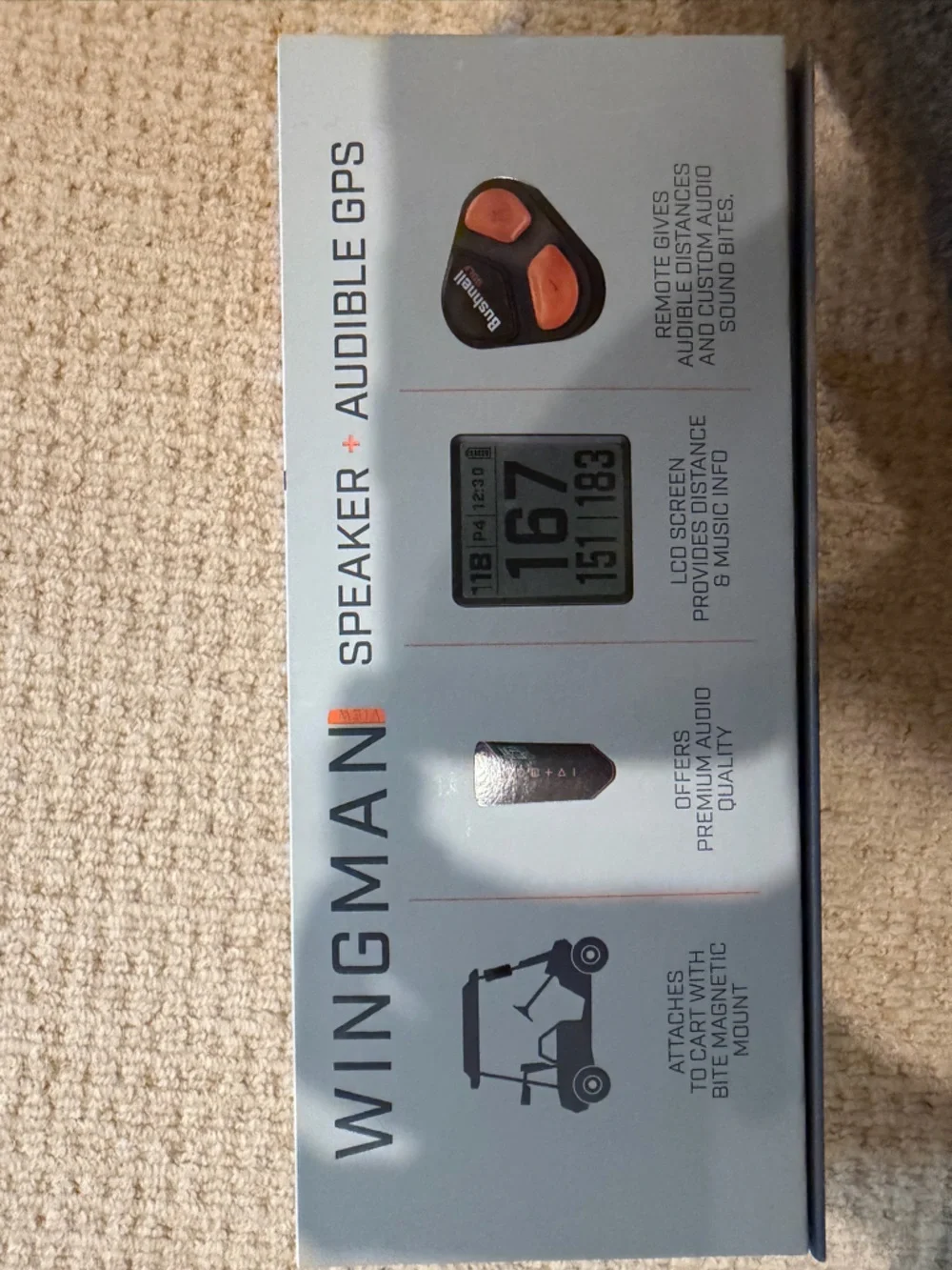 Wingman Portable Bluetooth Speaker + Audible GPS w/ 3 Titleist Pro Vx golf balls - Picture 4 of 4